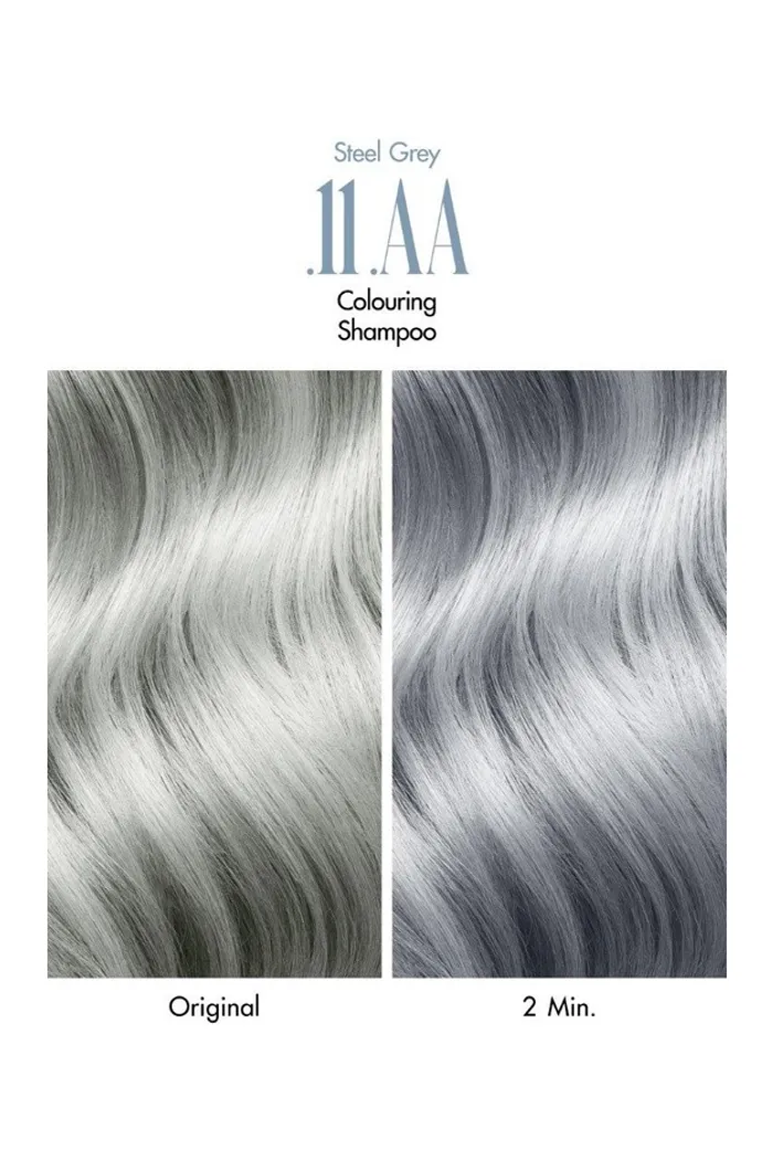 Шампунь для нейтрализации желтых оттенков седых волос Steel Grey .11 AA