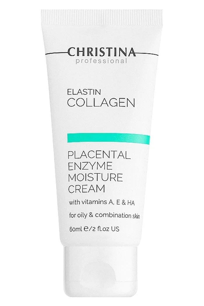 Увлажняющий крем с плацентой, энзимами, коллагеном и эластином для жирной и комбинированной кожи