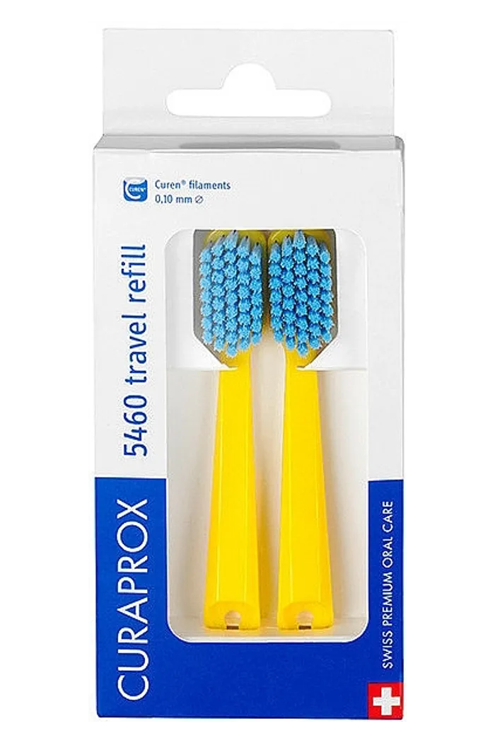Набор сменных насадок для зубной щетки для путешествий CS 5460, желтые