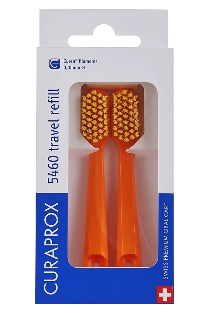 Набор сменных насадок для зубной щетки для путешествий CS 5460, оранжевые