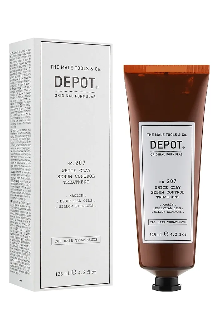 Белая глина для волос для контроля кожного сала