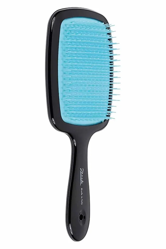 Щетка для волос, черная/голубая