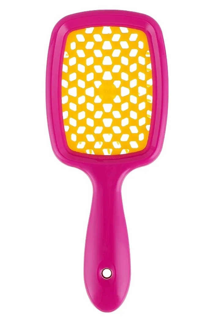 Расческа для волос, розовая с желтым