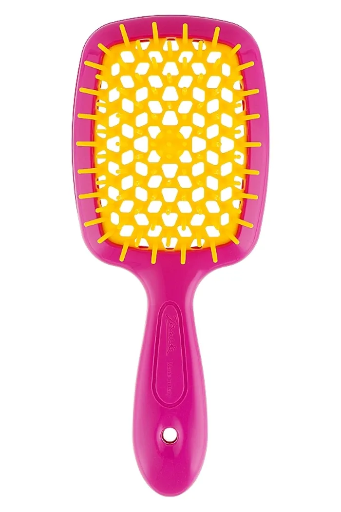 Расческа для волос, розовая с желтым