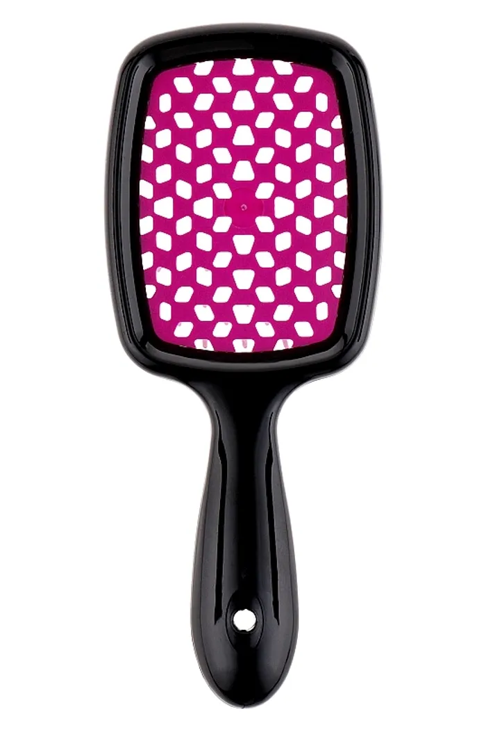 Расческа для волос, фуксия с черным