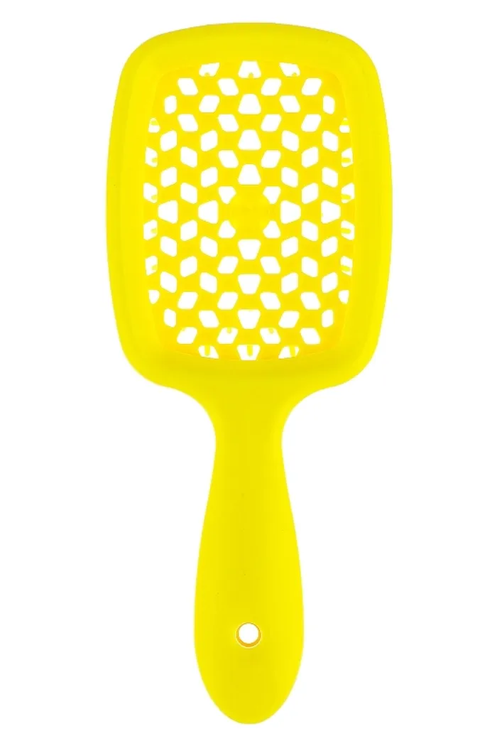 Расческа для волос, неоново-желтая