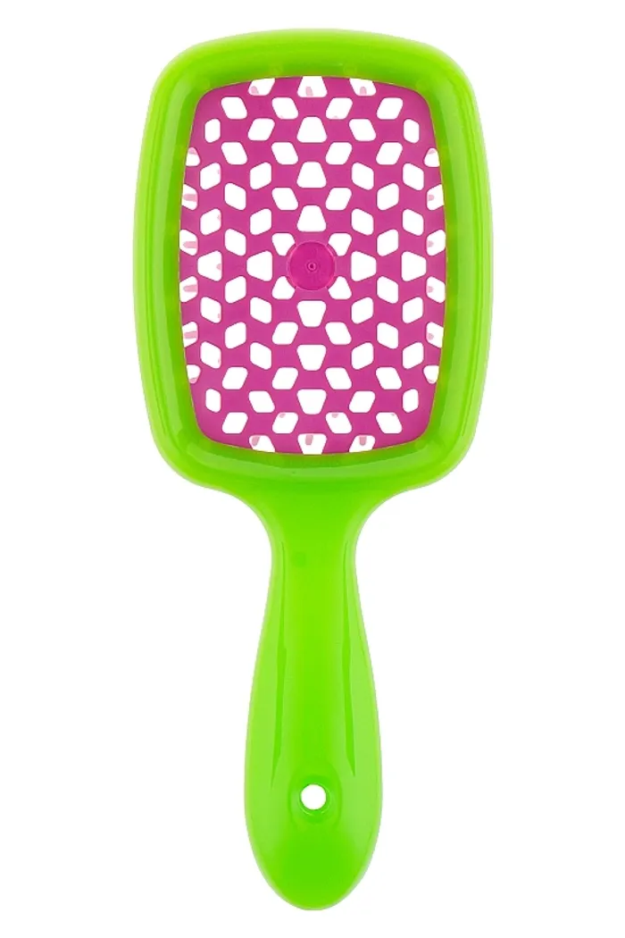 Расческа для волос, зеленая с фиолетовым