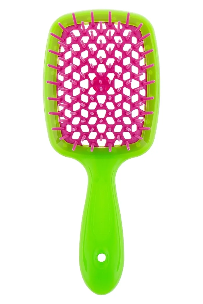 Расческа для волос, зеленая с фиолетовым