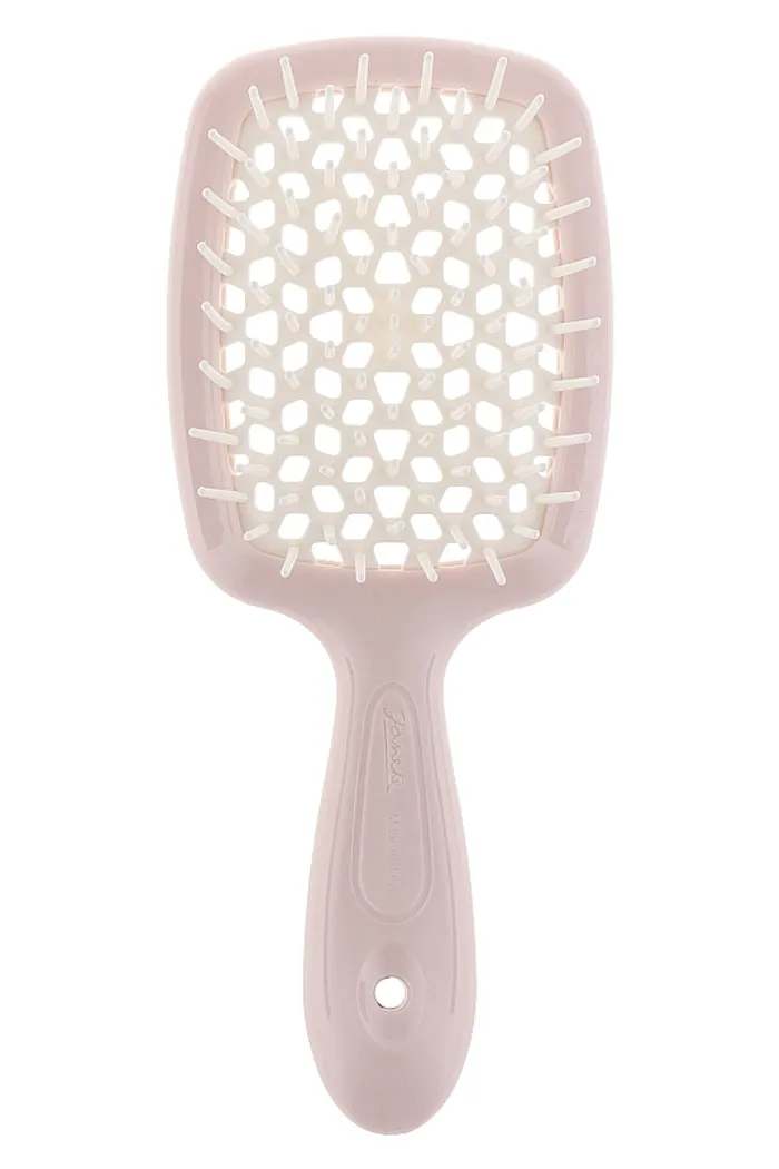 Расческа для волос, пудровая с белым