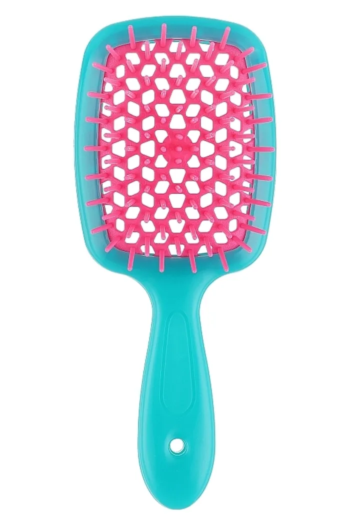 Расческа для волос, бирюзовая с розовым