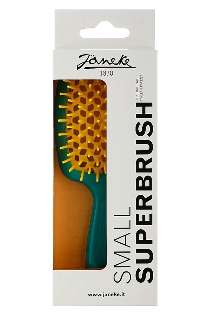 Расческа для волос, голубая с желтыми щетинками