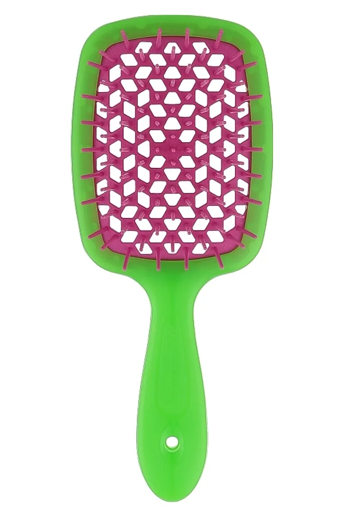 Расческа для волос, салатовая с фиолетовым