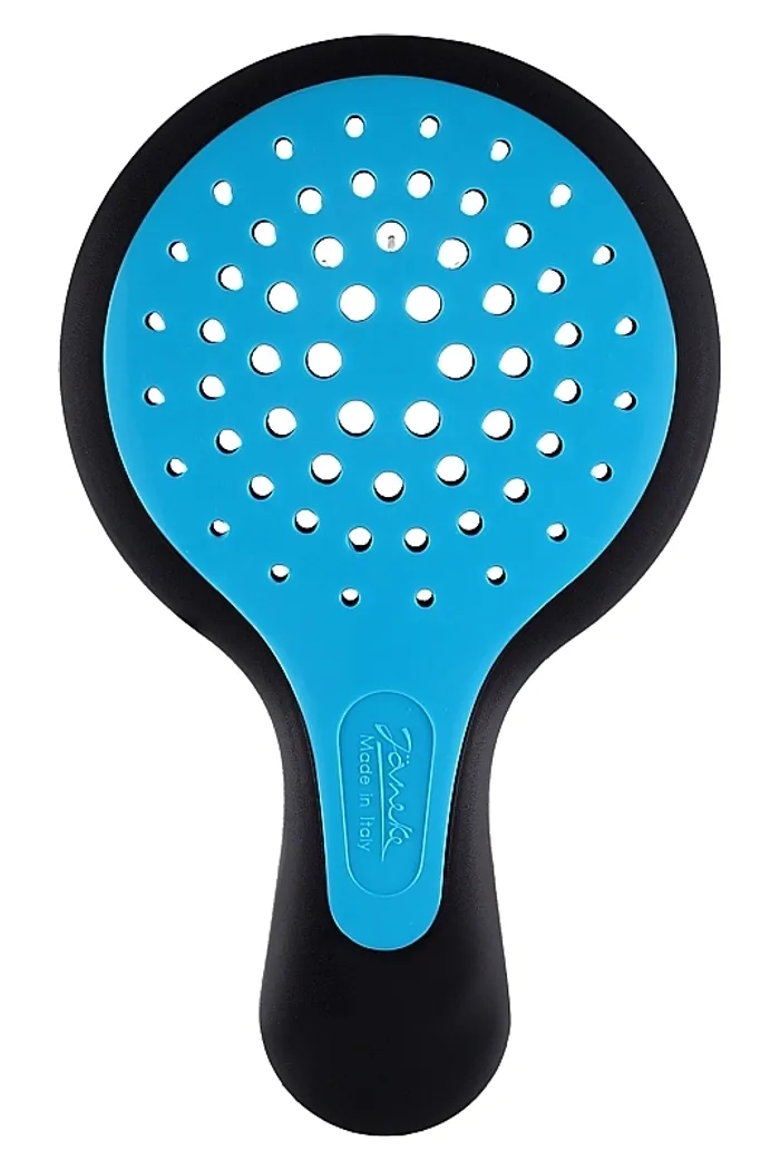 Щетка для волос, черная с голубым