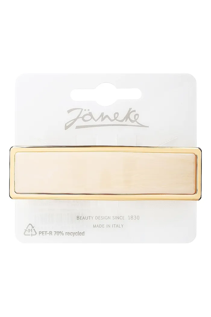 Заколка-автомат для волос JG45020G, 9 x 2.5 см, золотистая