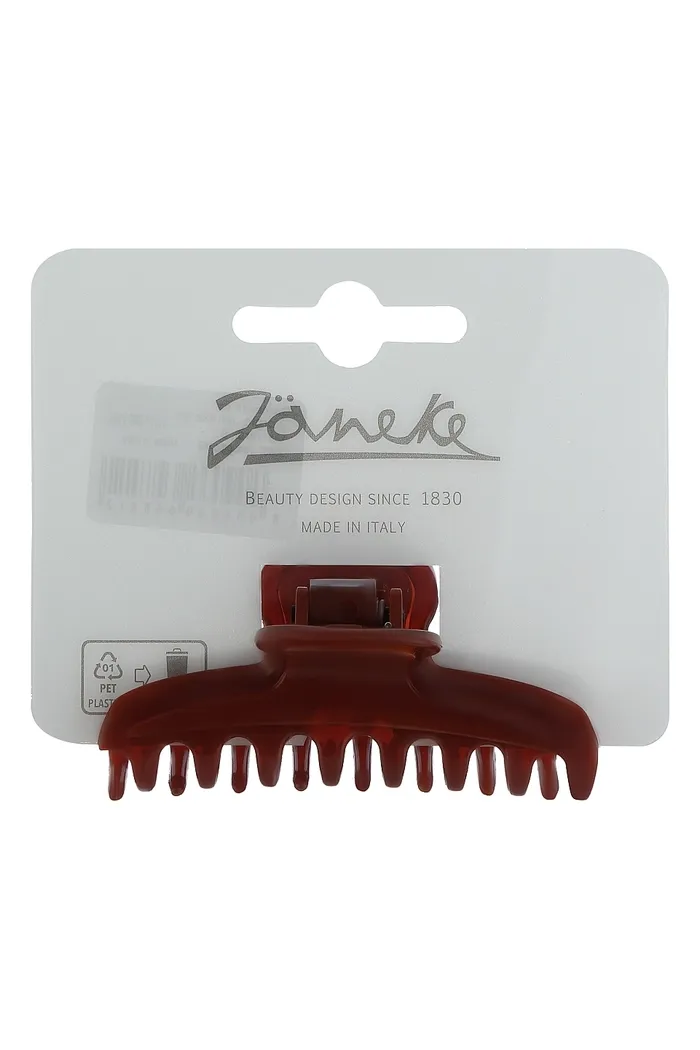 Заколка-краб для волос JG71099 DBL, 7 x 2.6 см, коричневая