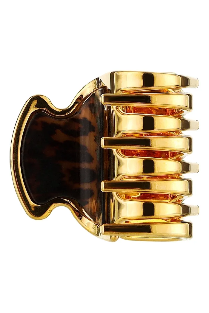 Заколка-краб для волос, 3.5x3 см, леопардовая