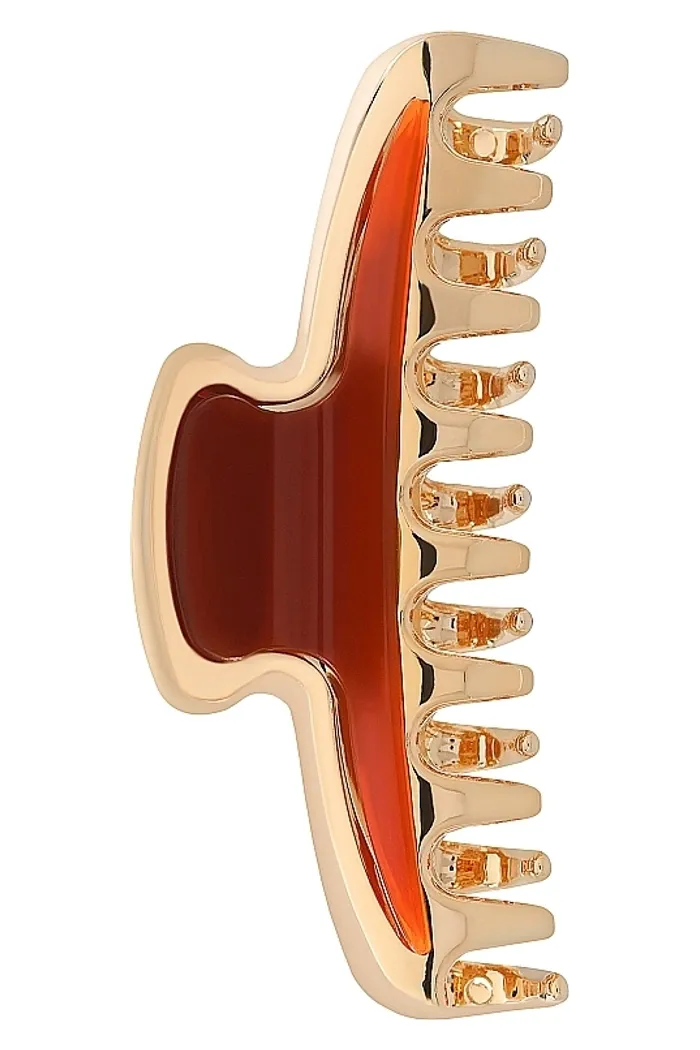 Заколка-краб для волос, 7 х 2.6 см, коричневая