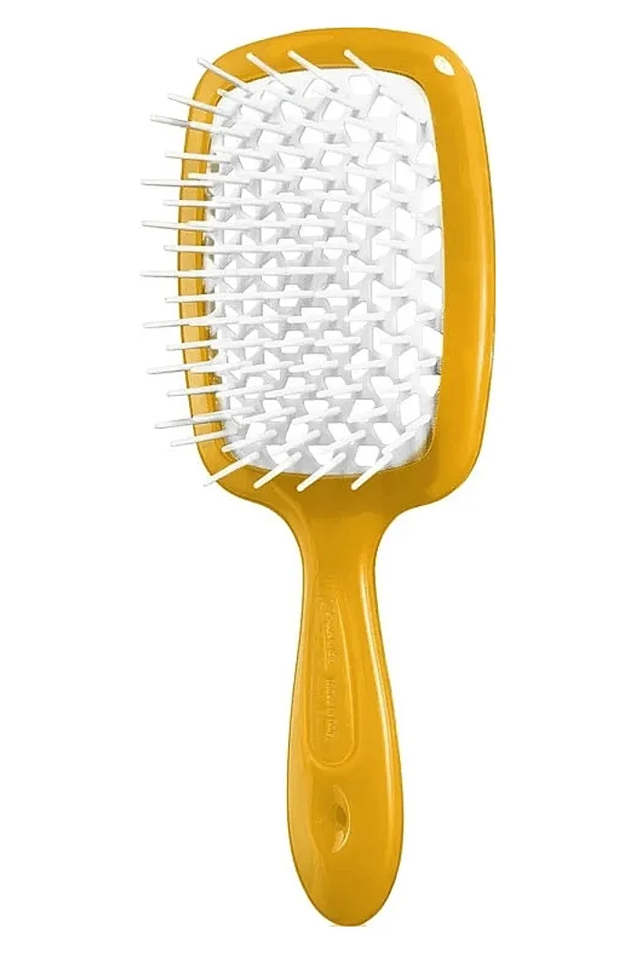 Расческа для волос 17.5 x 7 см, желтая с белым