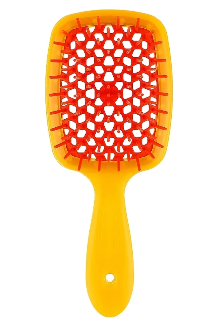 Расческа для волос 17.5 x 7,3 см, желтая с оранжевым