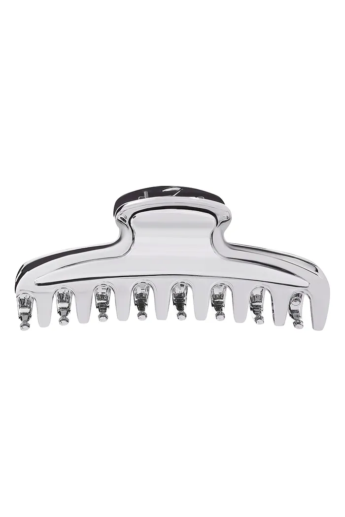 Заколка-краб для волос JG29099 N, 7 x 2.6 см, серебристая