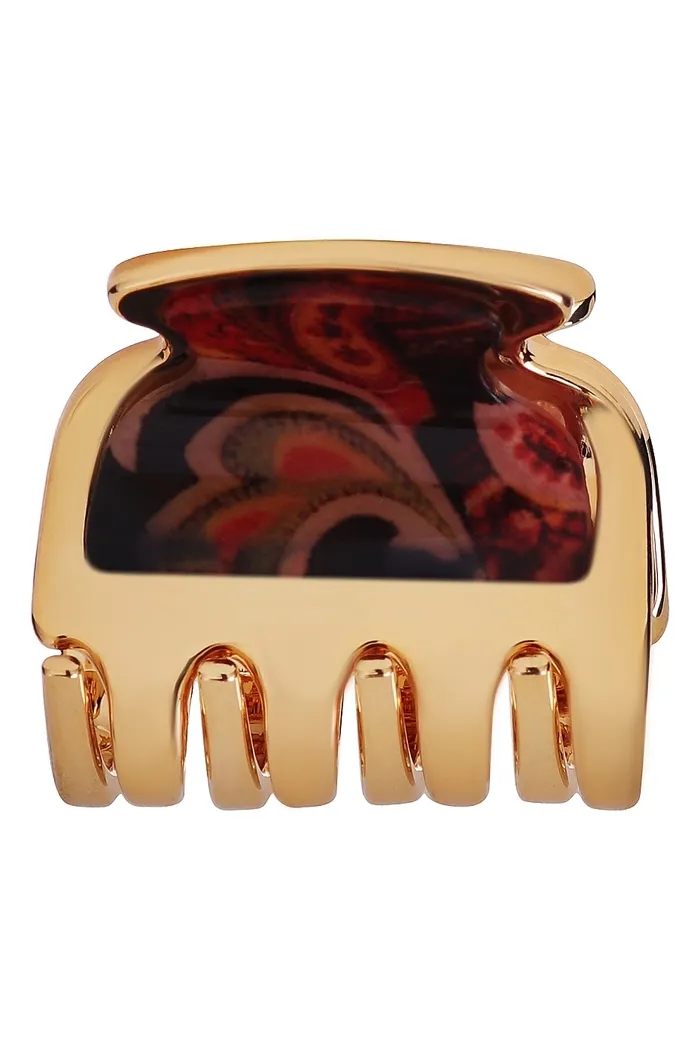 Заколка-краб для волос JG29106 KAS, золотая с узором