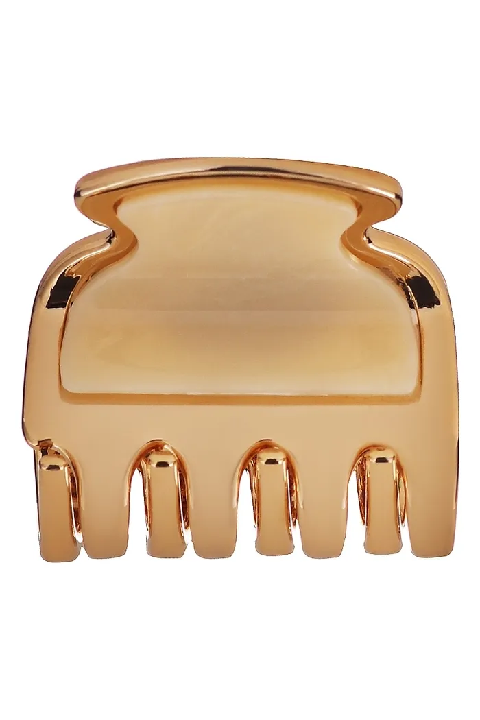 Заколка-краб для волос, 4.5x4 см, золотисто-бежевая