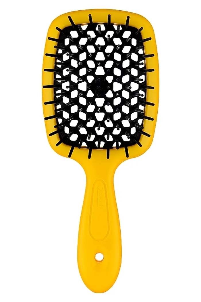 Расческа для волос 72SP226, с черными зубцами, желтая