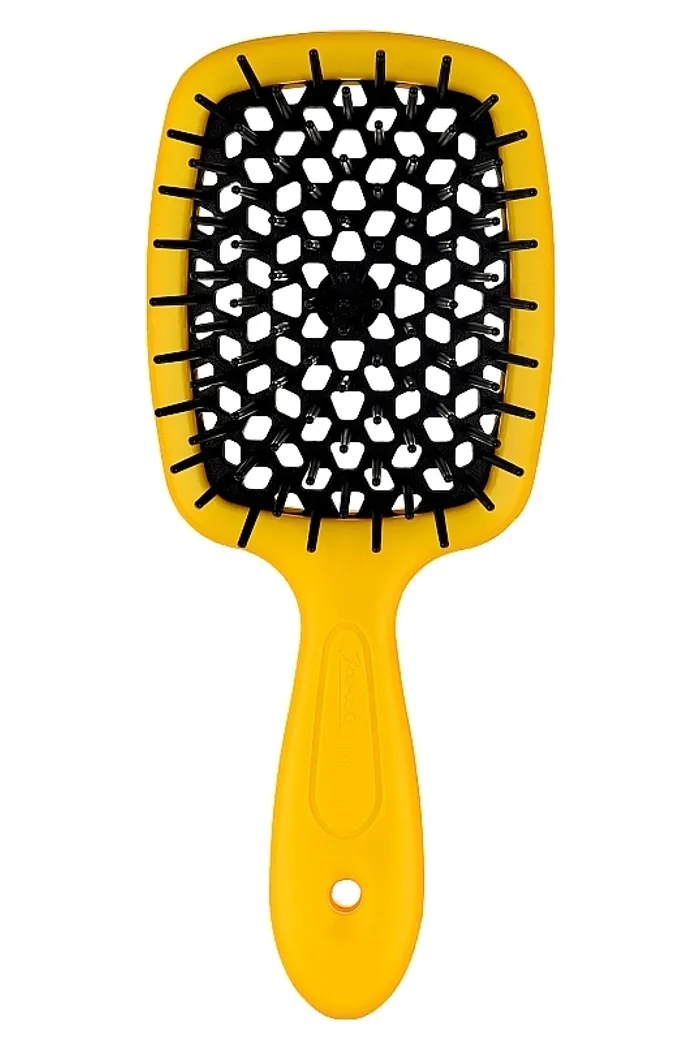 Расческа для волос 72SP234, с черными зубцами, желтая