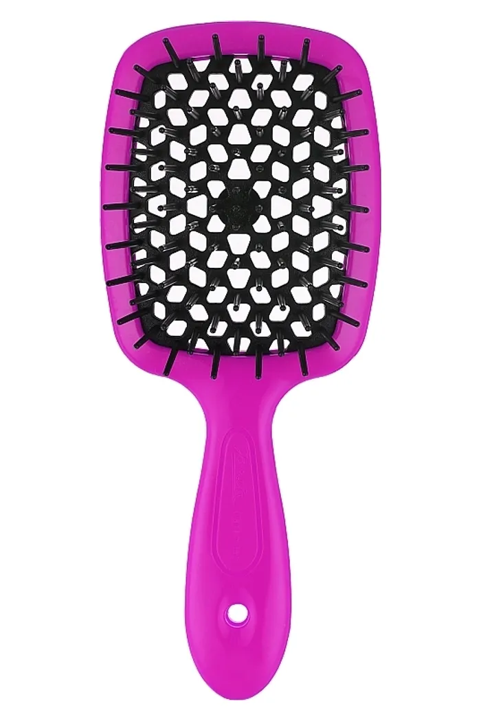 Расческа для волос 72SP226, с черными зубцами, розовая