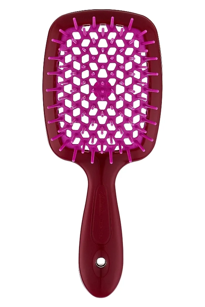 Расческа для волос 86SP2346BOR, с розовыми зубцами, бургунди