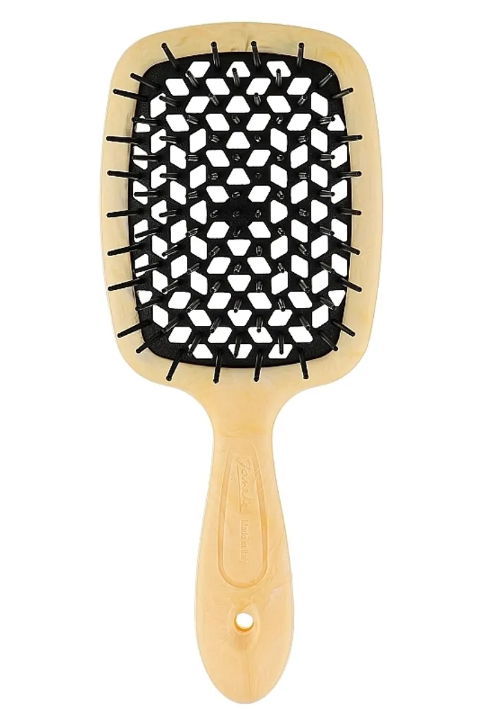 Расческа для волос, бежевая с черными щетинками