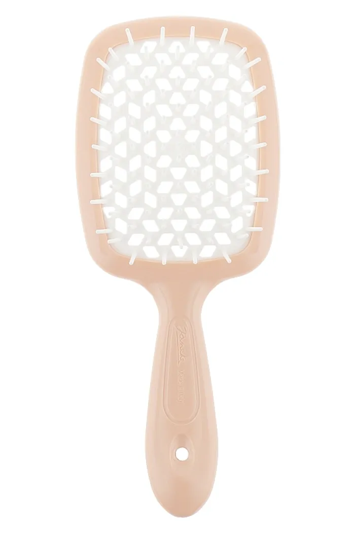 Расческа для волос, персиковая с белым