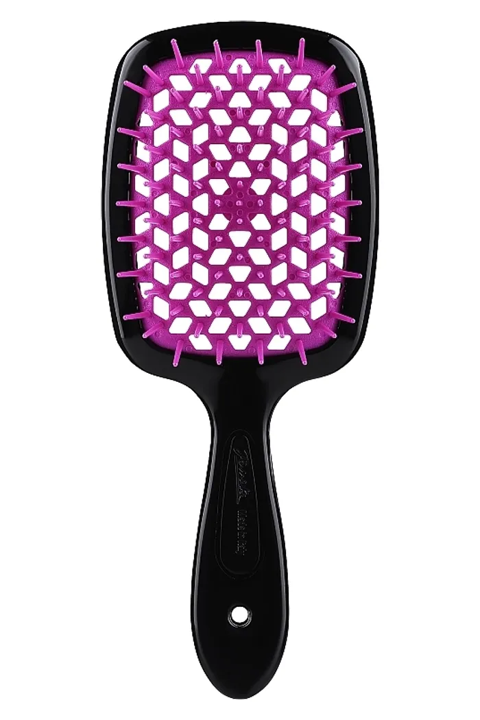 Расческа для волос, черная с фуксией