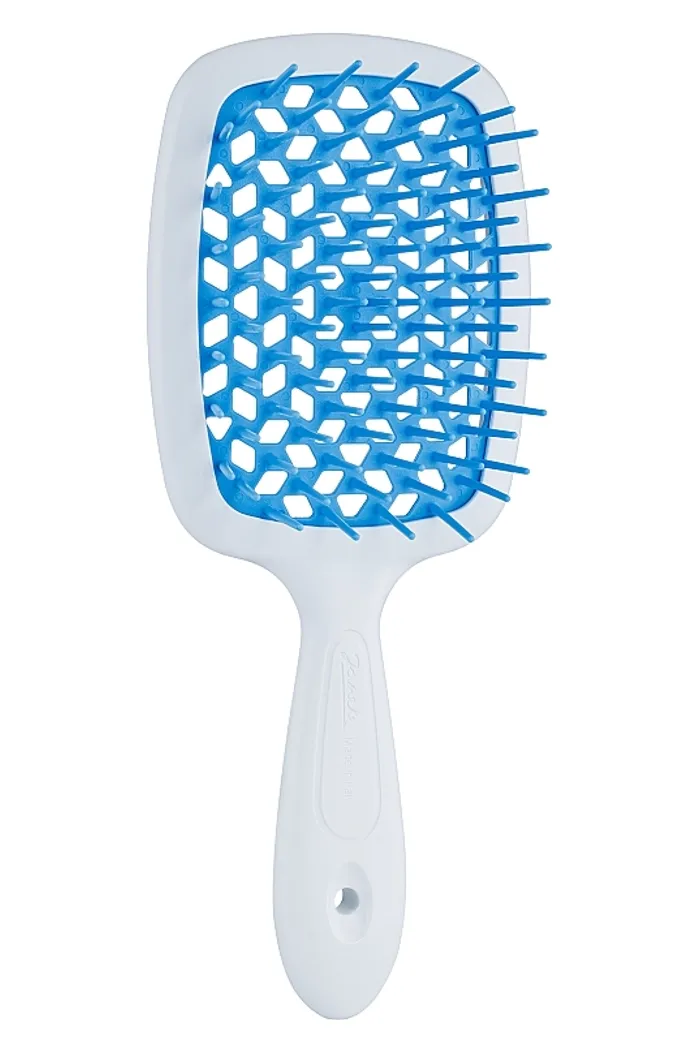 Расческа для волос, белая с голубым