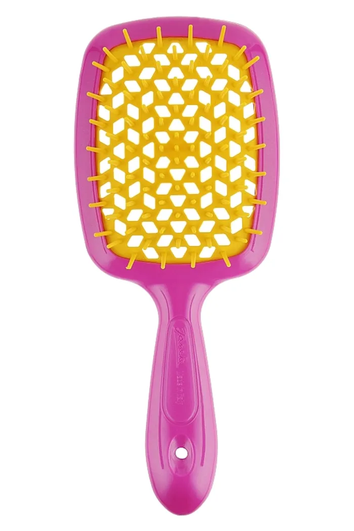 Расческа для волос, розовая с желтым