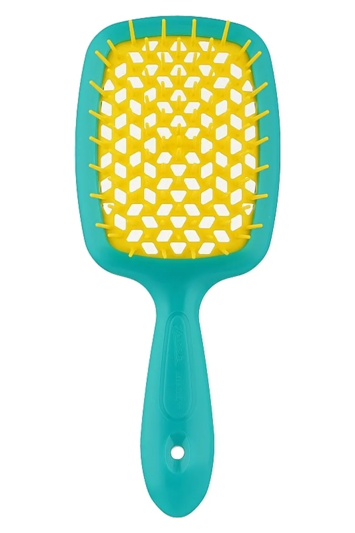 Расческа для волос, бирюзовая с желтым