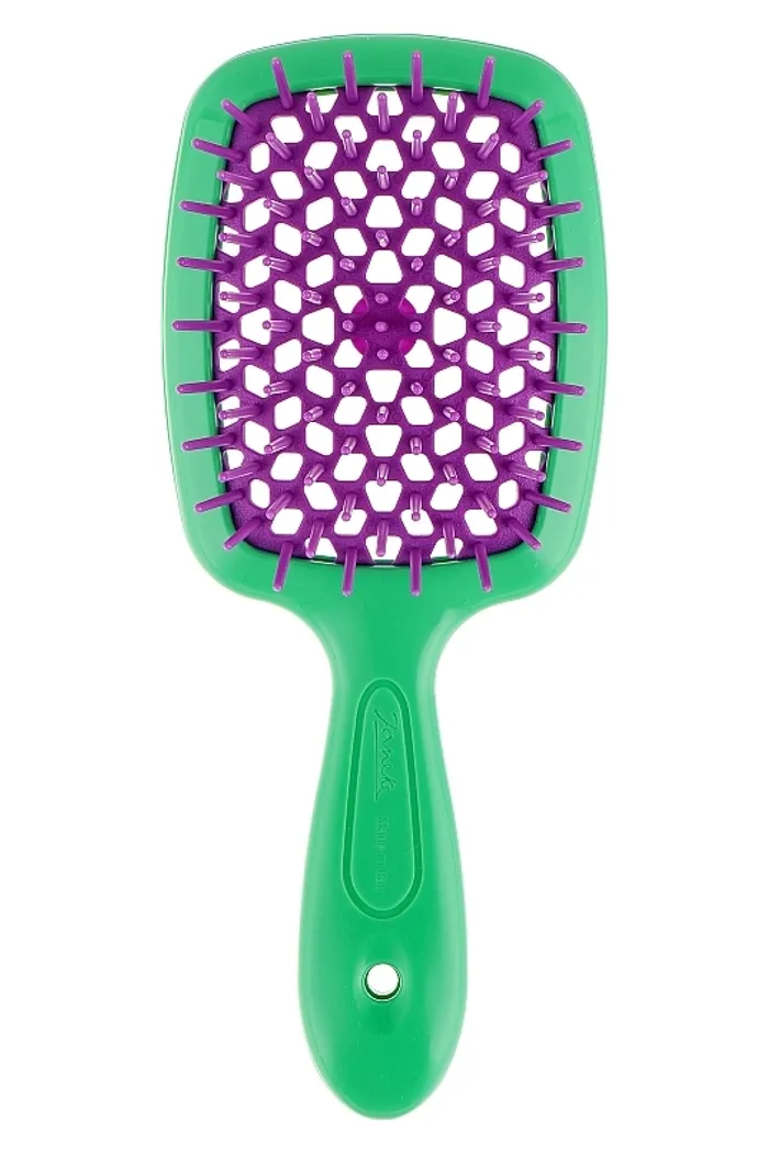 Расческа для волос, зеленая с фиолетовым