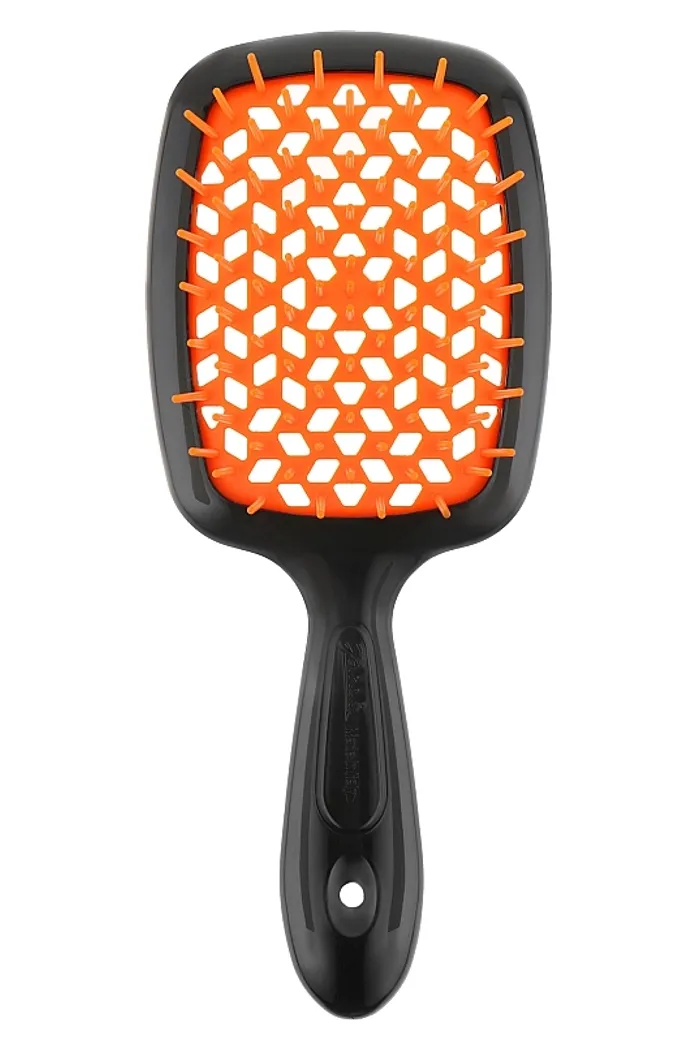 Расческа для волос, черная с оранжевым