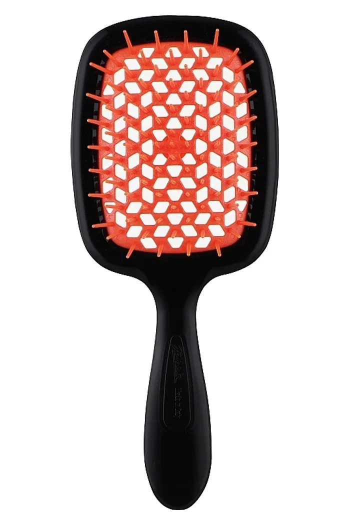 Расческа для волос, черная с оранжевым