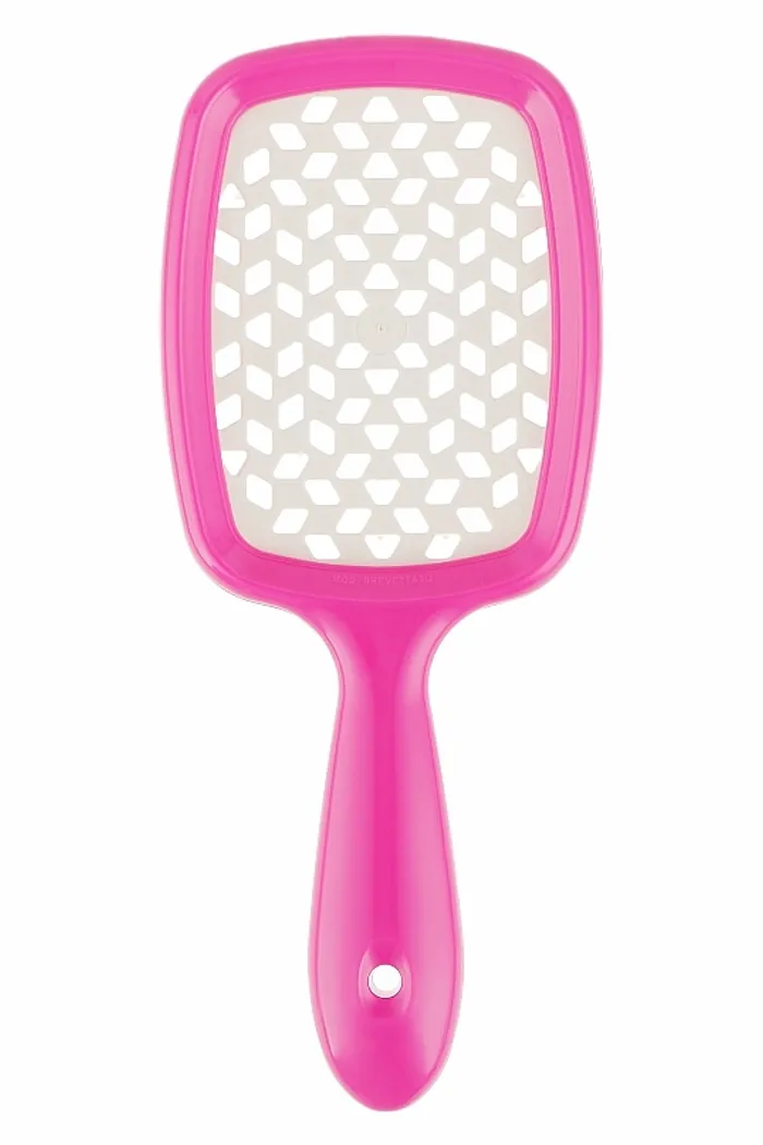 Расческа для волос, малиновая с белым