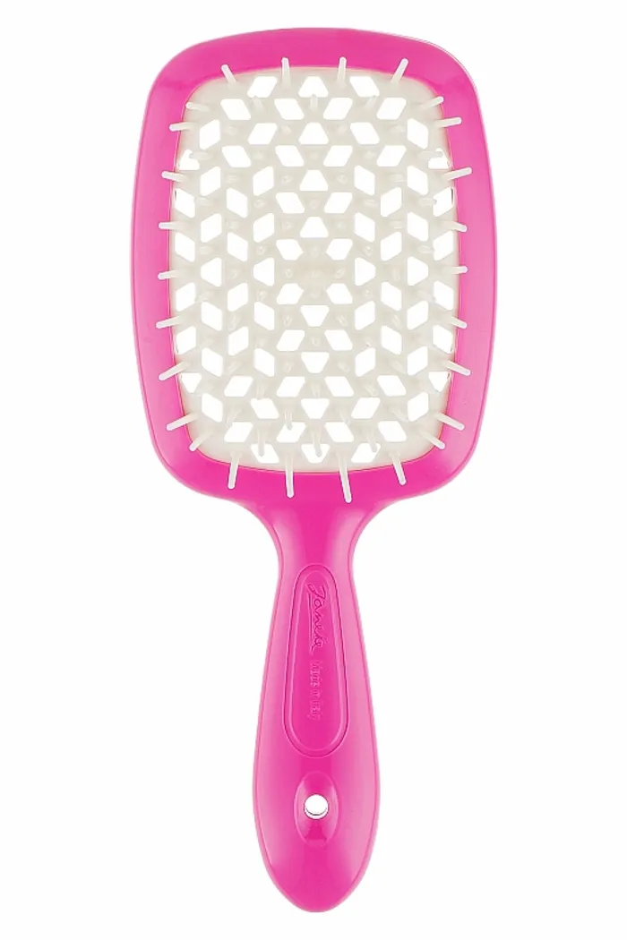 Расческа для волос, малиновая с белым